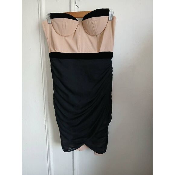 Alexander wang womens size 6 beige black bodycon corset dress - Picture 2 of 5